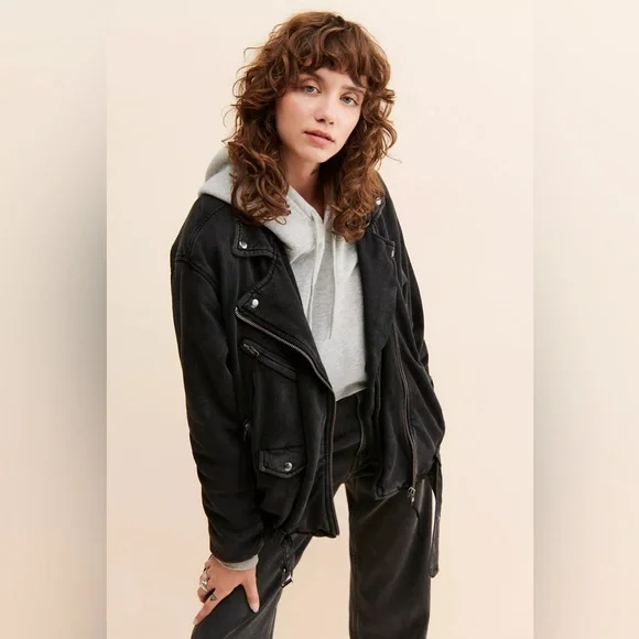 free people Rebel Knit Oversized Moto Jacket - Picture 2 of 4